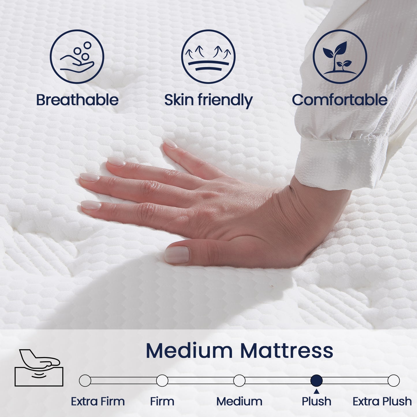 King Mattress, 12 Inch Hybrid Mattress in a Box, Memory Foam Pocket Springs Mattress with Motion Isolation and Pressure Relieving, Edge Support, CertiPUR-US
