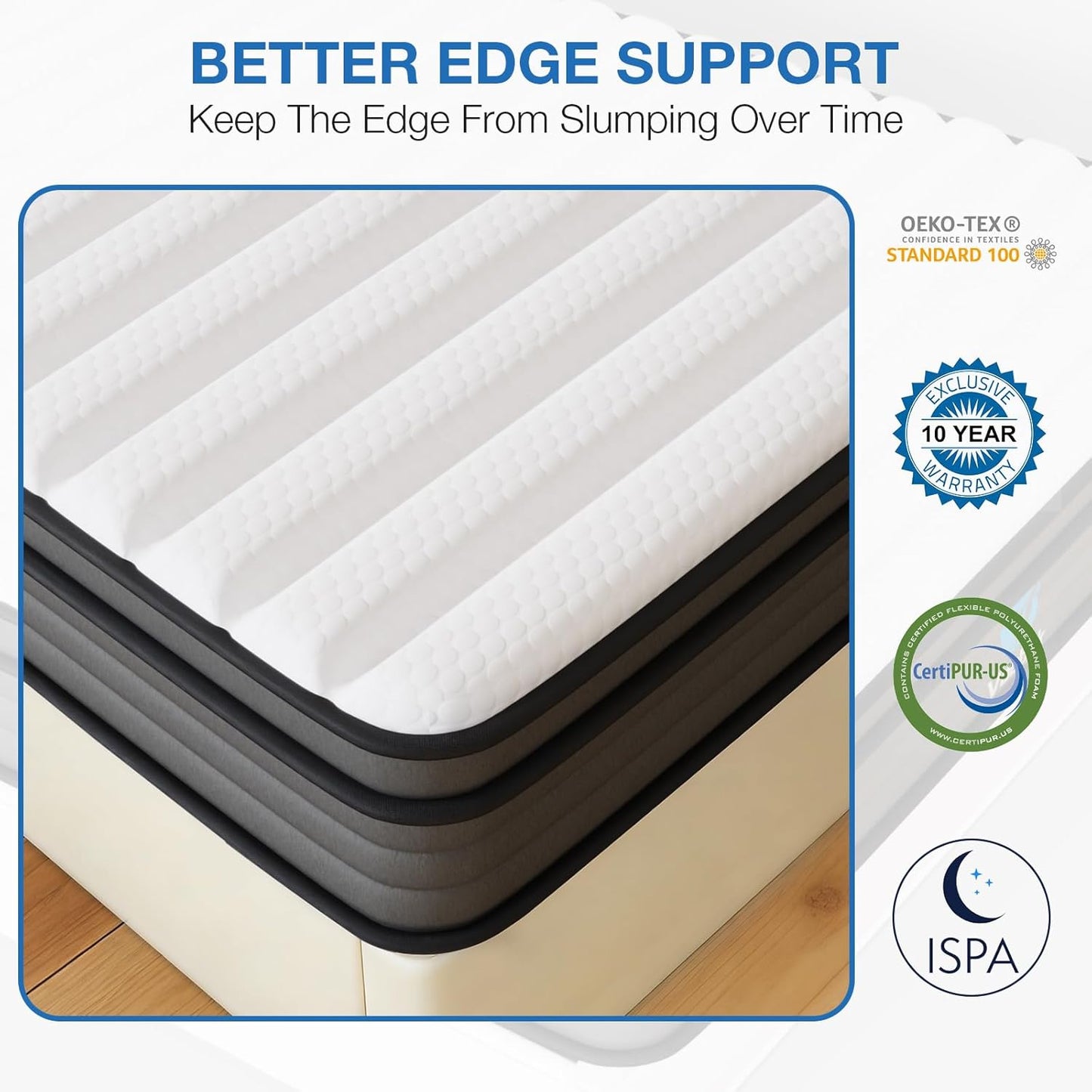 Vaobyk Full Size Mattress, 12 inch Hybrid Full Mattress in a Box, Memory Foam Mattress with Pocket Springs, Pressure Relief & Motion Isolation, CertiPUR-US Certified, Medium Firm