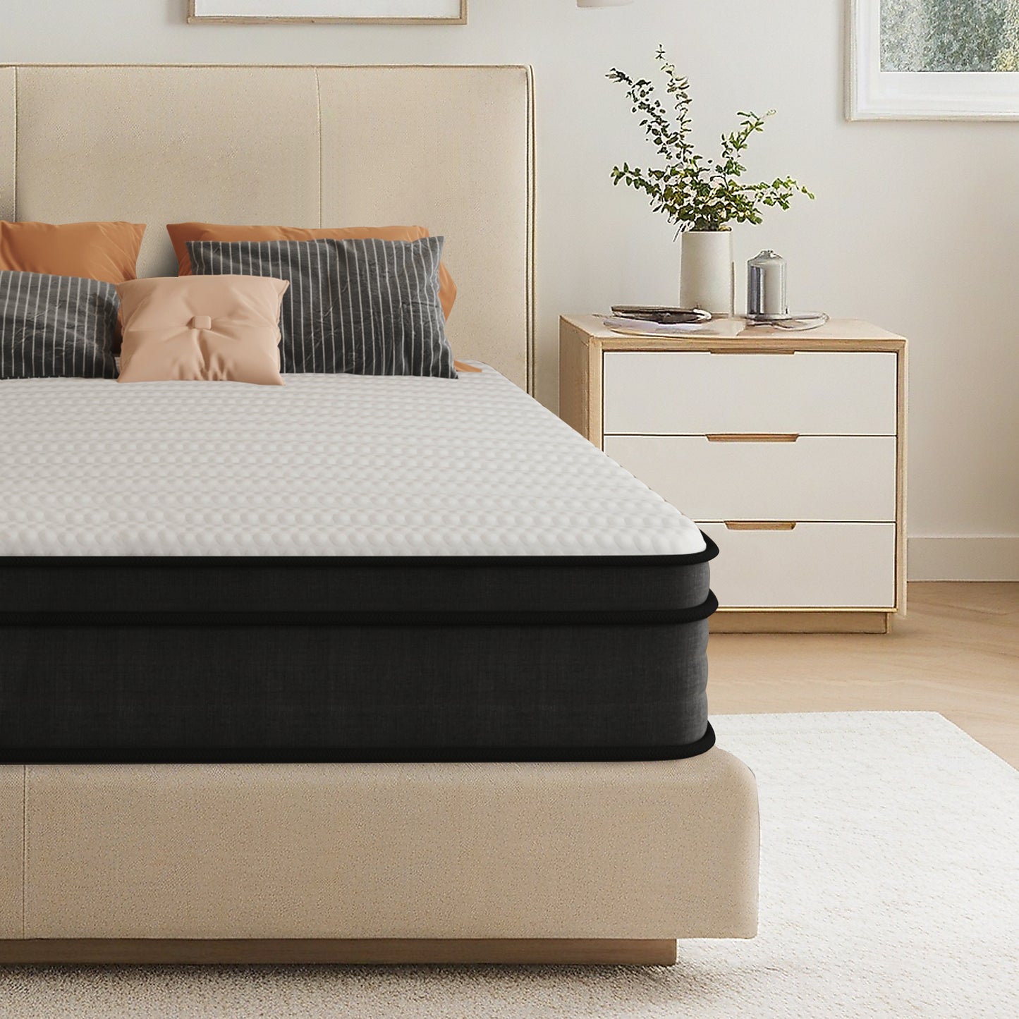 Queen Mattress, 10 Inch Memory Foam Hybrid Mattress in a Box, Individual Pocket Spring Mattress for Pressure Relief, Motion Isolation, Silent Sleep, Breathable, CertiPUR-US
