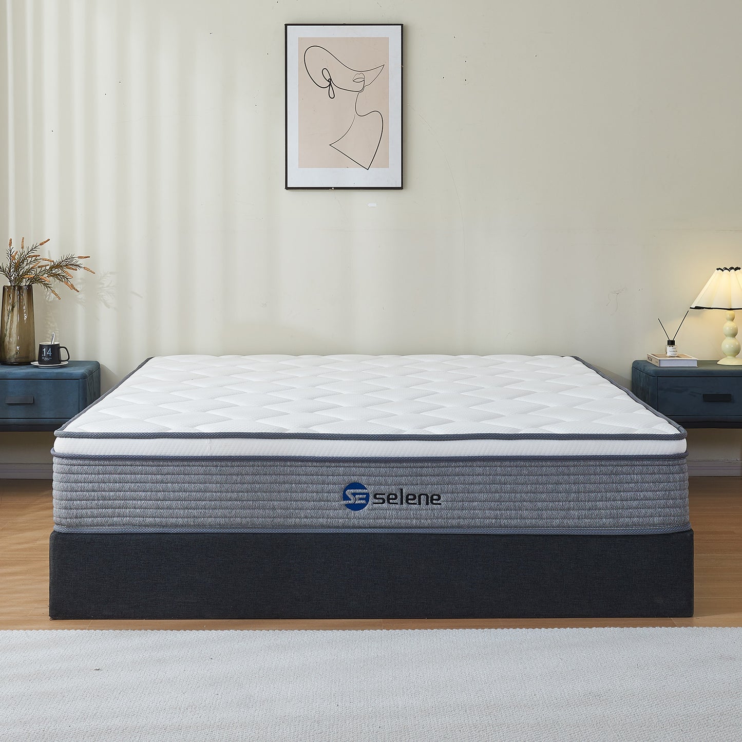 Selene Queen Mattress, 10 Inch Memory Foam Hybrid Mattress Queen Size, Pocket Spring Mattress in a Box for Motion Isolation, Edge Support, Pressure Relief, CertiPUR-US