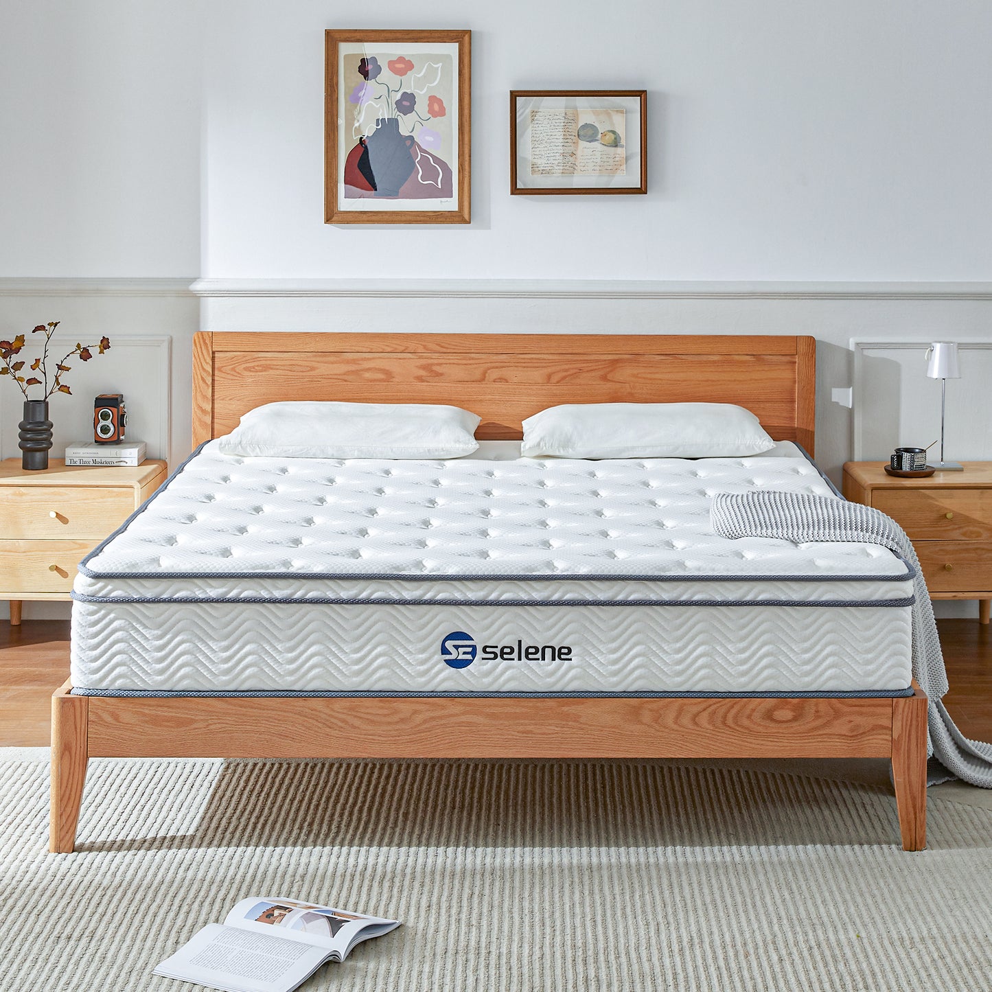 Selene Queen Size Mattress, 10 Inch Memory Foam Mattress Queen, Pocket Spring Mattress in a Box for Motion Isolation, Edge Support, Pressure Relief, CertiPUR-US