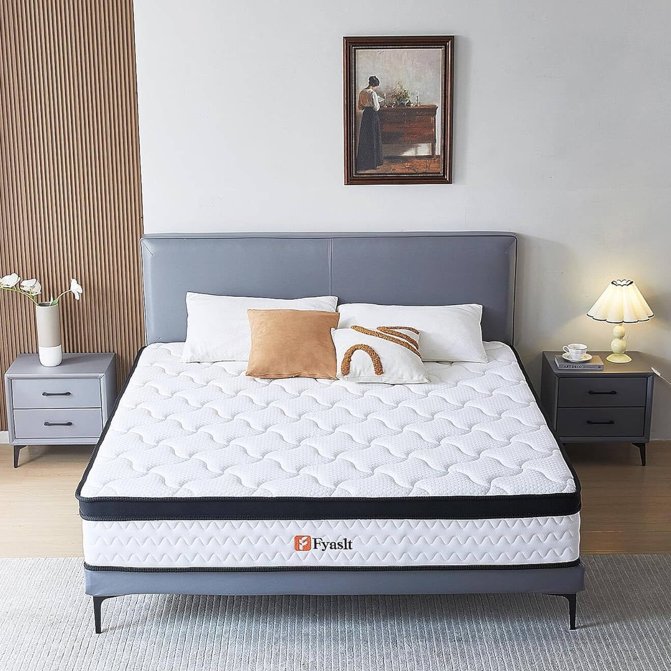 Fyaslt Queen Size Mattress, 12 Inch Memory Foam Hybrid Mattress in a Box with Individual Pocket Spring for Motion Isolation & Strong Edge Support & Pressure Relief, CertiPUR-US,100 Nights Trial
