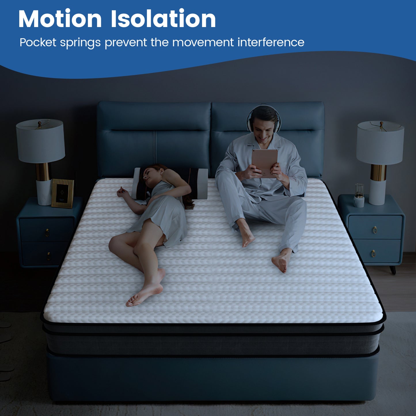 Twin Mattress, 10 Inch Memory Foam Mattress in a Box, Individual Pocket Spring Mattress with Motion Isolation and Pressure Relief, Medium Firm, CertiPUR-US