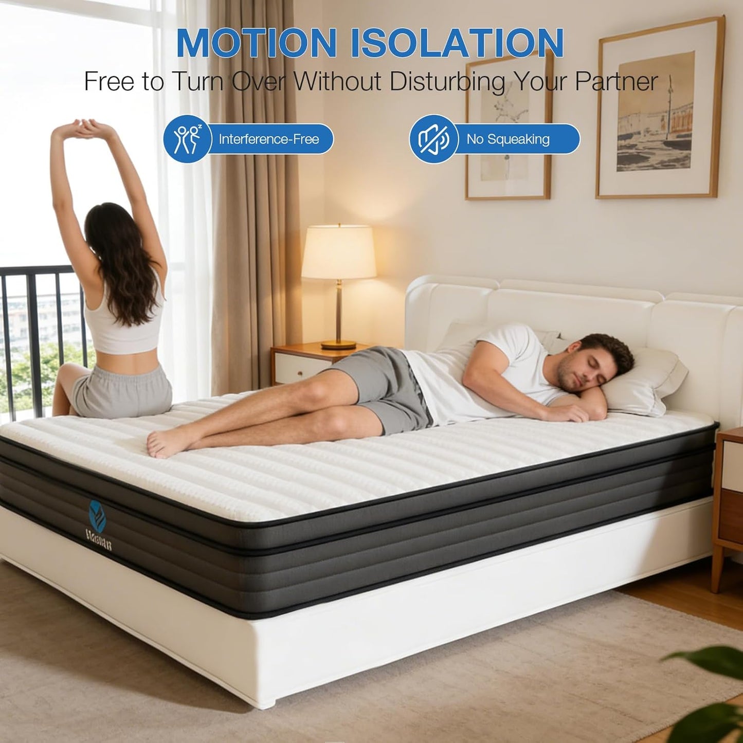 Vaobyk Full Size Mattress, 12 inch Hybrid Full Mattress in a Box, Memory Foam Mattress with Pocket Springs, Pressure Relief & Motion Isolation, CertiPUR-US Certified, Medium Firm