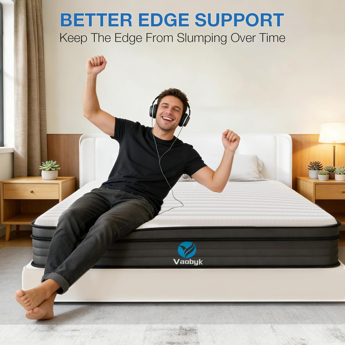 Vaobyk Full Size Mattress, 12 inch Hybrid Full Mattress in a Box, Memory Foam Mattress with Pocket Springs, Pressure Relief & Motion Isolation, CertiPUR-US Certified, Medium Firm