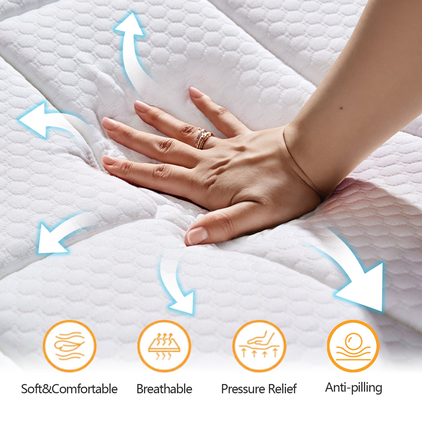 10 Inch Queen Mattress , Hybrid Memory Foam Mattress in a Box with Pocket Spring for Pressure Relief & Comfort Sleep, CertiPUR-US, 100 Nights Trial